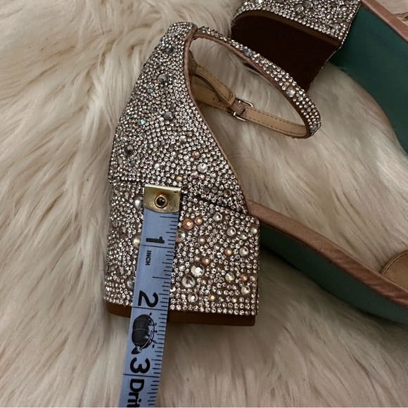 Blue by Betsey Johnson Mari Rhinestone Block Heel Sandals - Size 9 - Picture 16 of 16